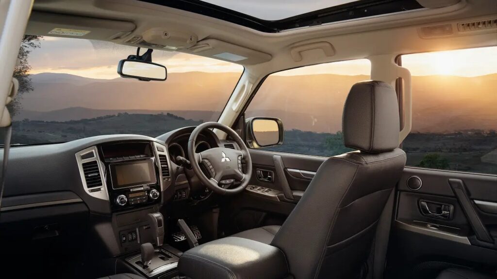 Interior setup of the Pajero