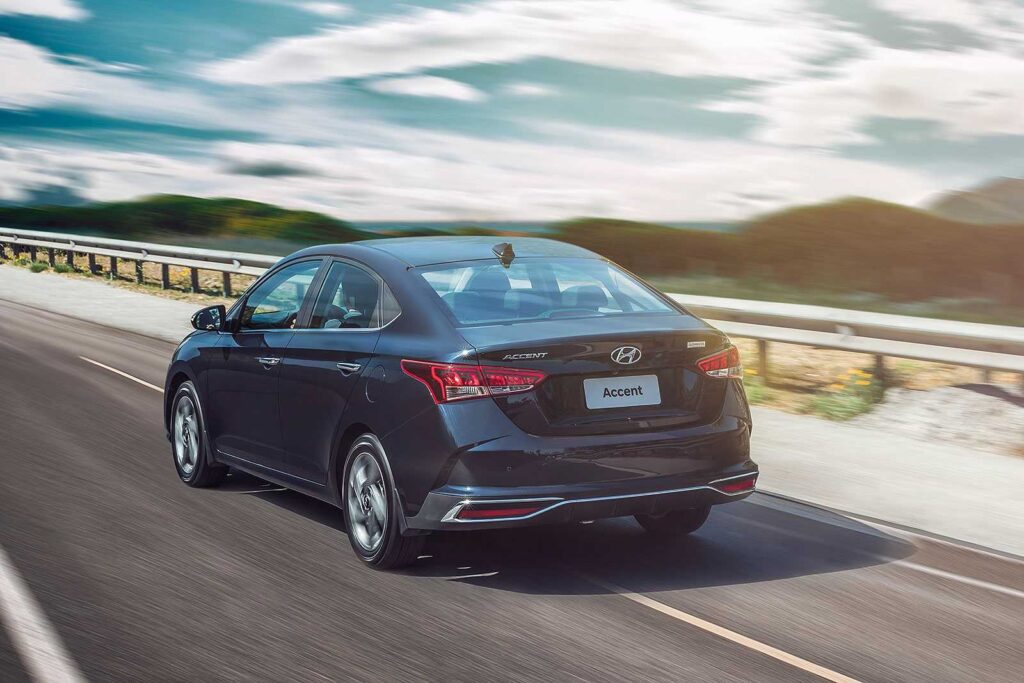 Rear view of the Hyundai Accent